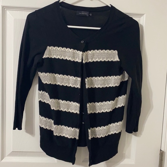 The Limited Sweaters - The Limited Black and white Button down Cardigan